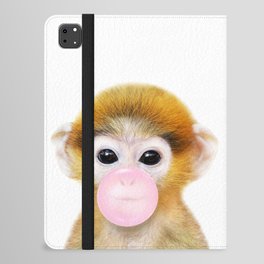 Baby Monkey Blowing Bubble Gum by Zouzounio Art iPad Folio Case