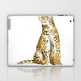 Leopard Watercolour Portrait - Leopard Garden Set Laptop Skin