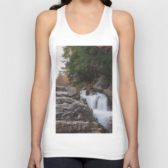 Rocky Gorge Waterfall in Autumn Unisex Tank Top