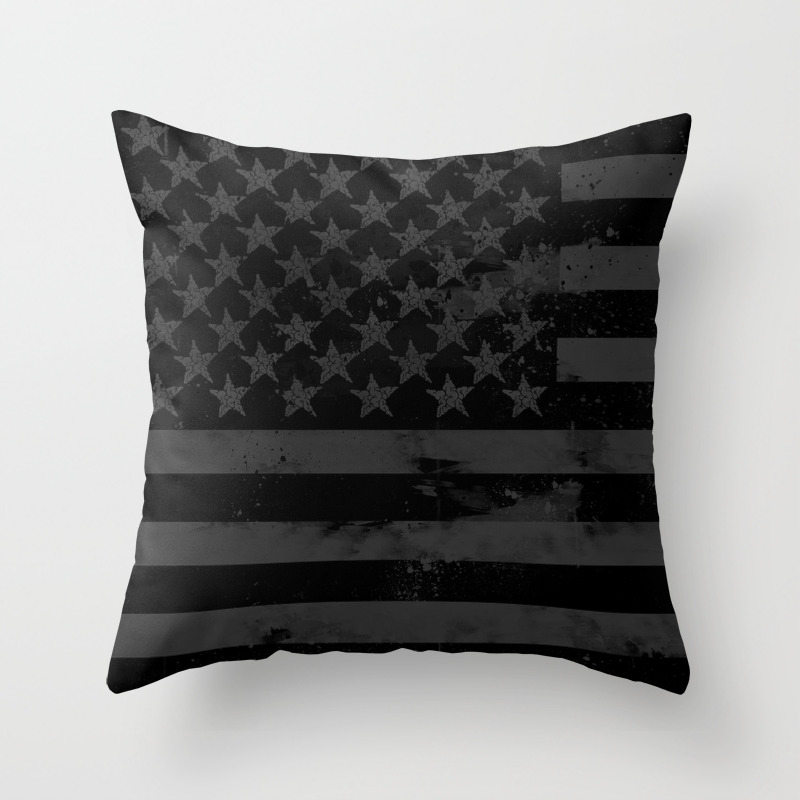 Black American Flag Throw Pillow By Blackbrain Society6