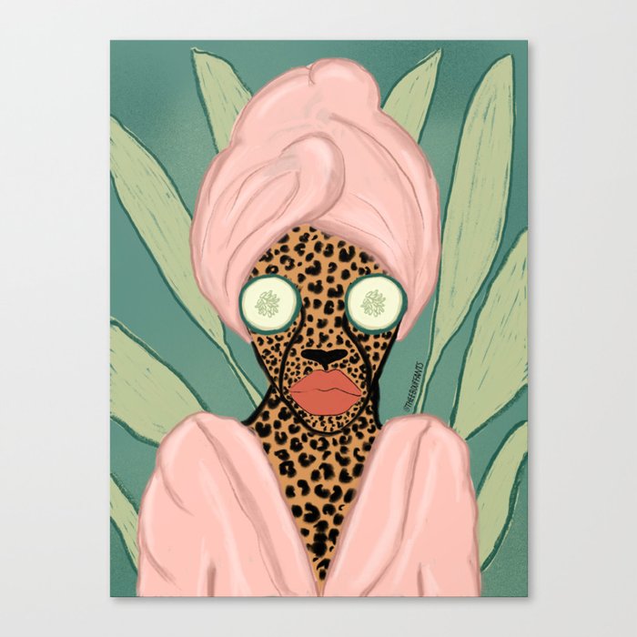 Spa Day Cheetah Canvas Print