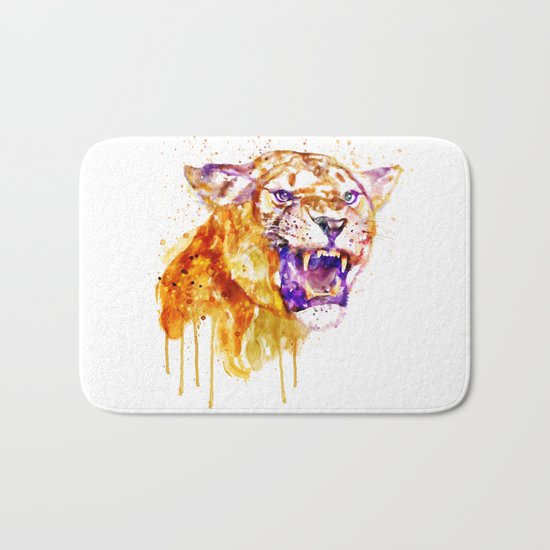 Angry Lioness Bath Mat
