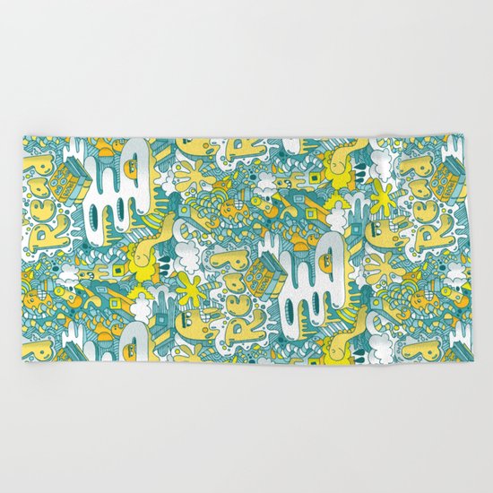 READ BOOKS LITTLE MONSTERS Beach Towel