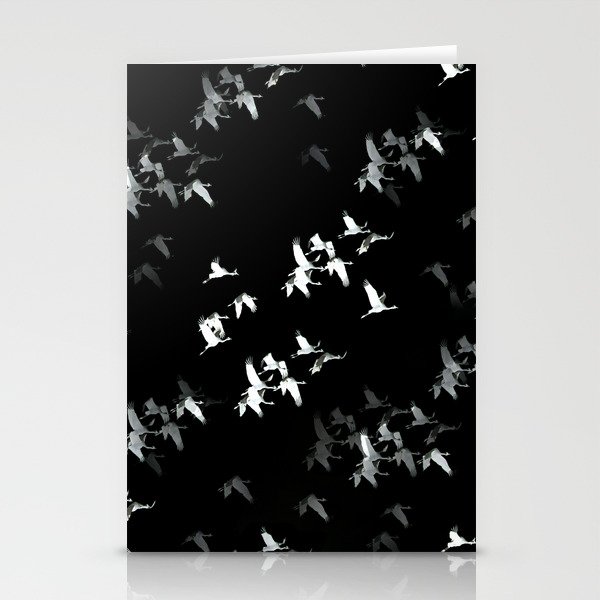 Abstract Black and White Crane Flock #decor #society6 #buyart Stationery Cards