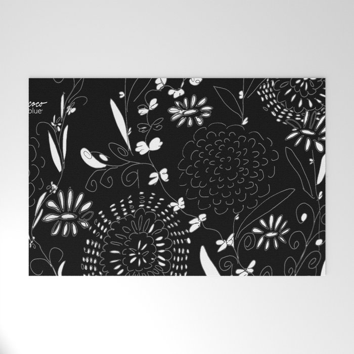 black toile by cocoblue Welcome Mat