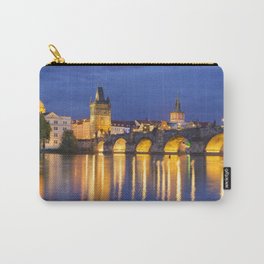 The Charles Bridge in Prague, Czech Republic at night Carry-All Pouch