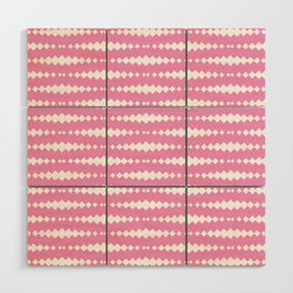 Pink and White Geometric Horizontal Striped Pattern Wood Wall Art