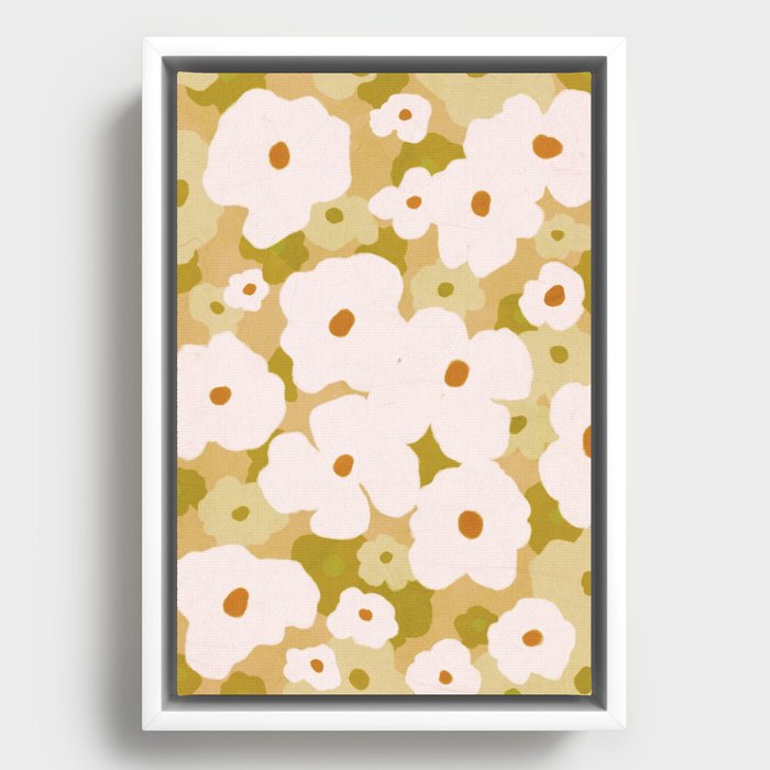 Wild flora # orange almond Framed Canvas