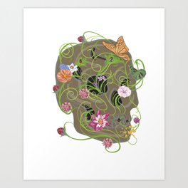 Flower Skull Art Print