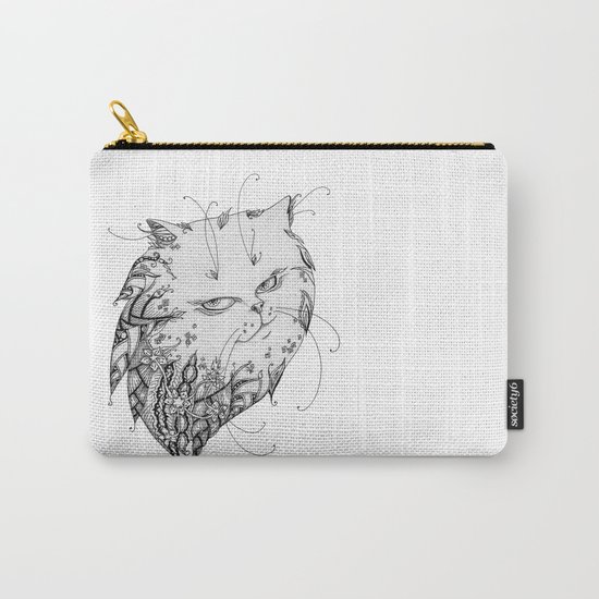 Abstract black and white cat Carry-All Pouch
