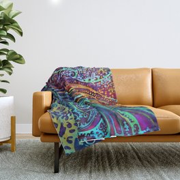 Peacock Feather by Laura Zollar Throw Blanket