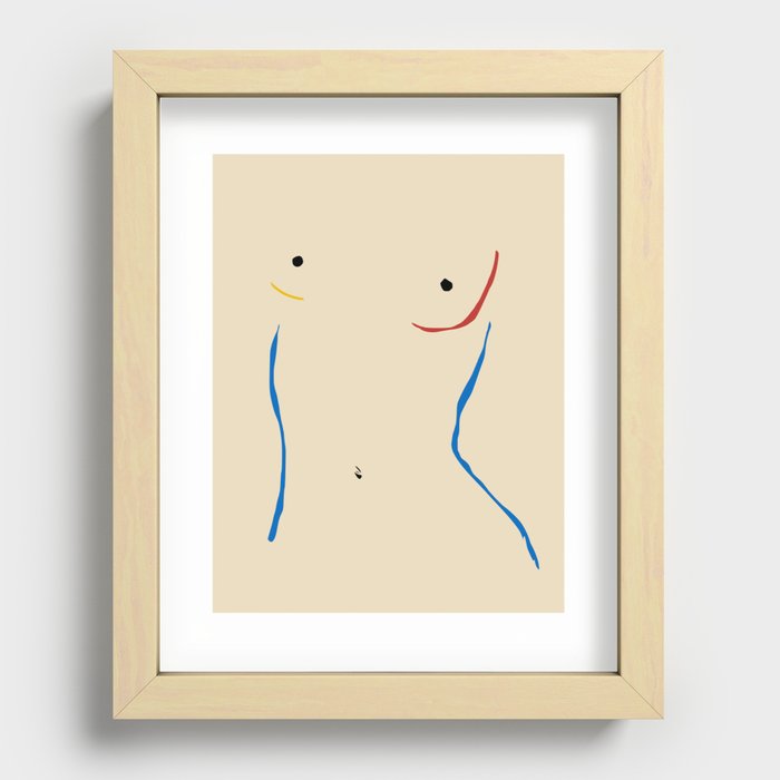 Line in nude Recessed Framed Print