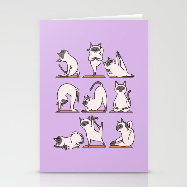 Siamese Cat Yoga Stationery Cards
