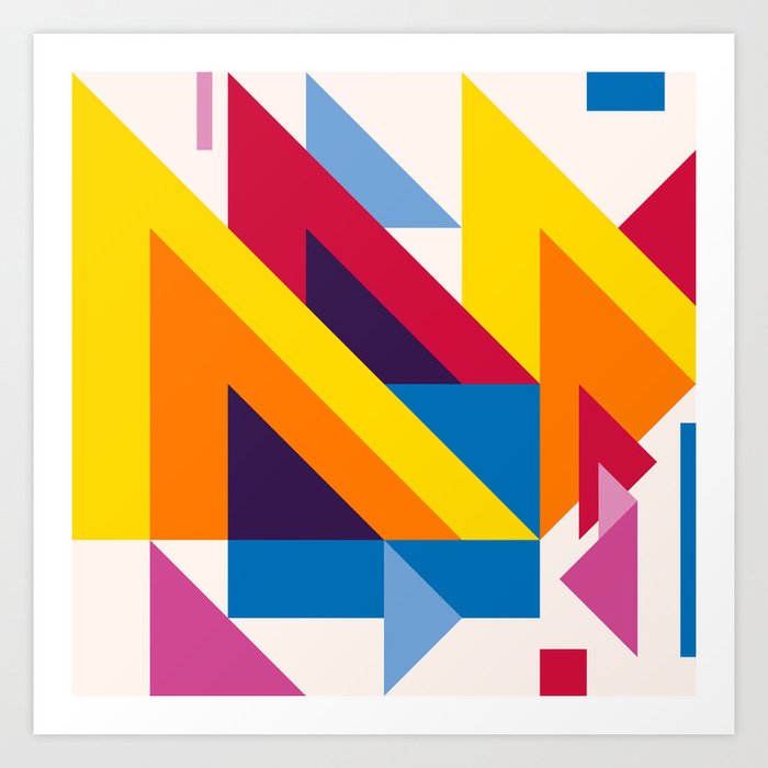 Abstract Modern Geometric Background Composition 20 Art Print By