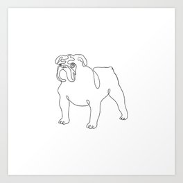 One Line English Bulldog Minimal Art Print