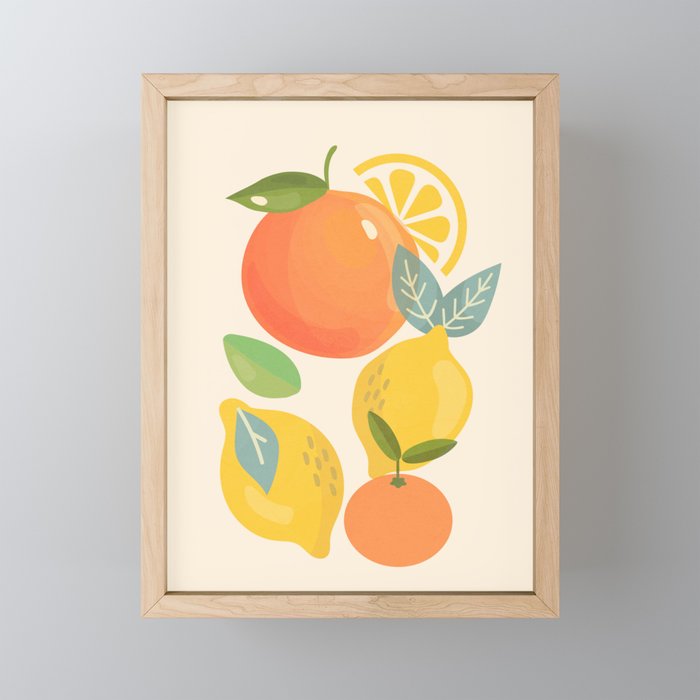 Citrus Fruits Framed Mini Art Print