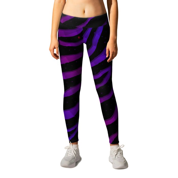 Ripped SpaceTime Stripes - Blue/Purple Leggings