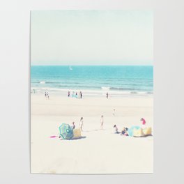 Beach - Happy Life - Pastel Ocean - Sea - Beach photography by Ingrid Beddoes Poster