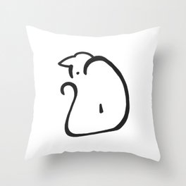 Cat Loss Illustration Throw Pillow