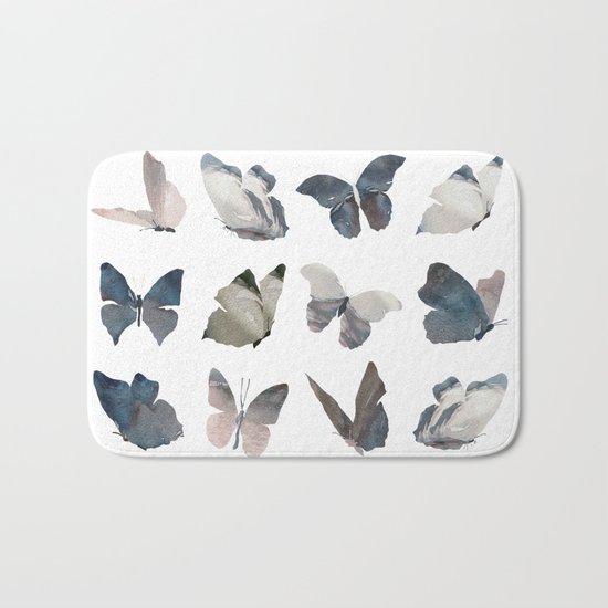 Butterfly Pattern Bath Mat