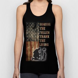 Vintage USA Flag Honor The Fallen Thank The Living Memorial's Day Veteran's Day Tank Top