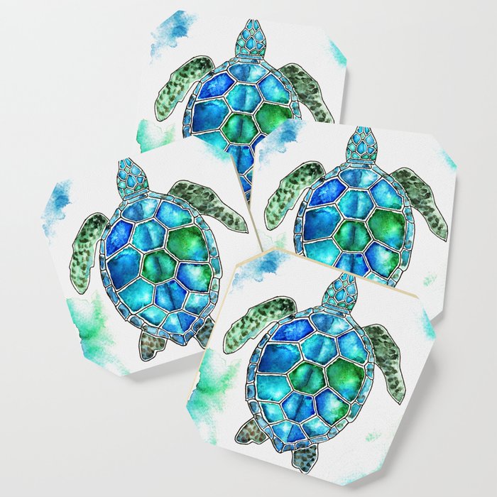 turtle in watercolors Coaster