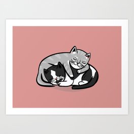 Cuddling Kitties Art Print