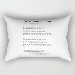 Blow, Bugle, Blow - Alfred Lord Tennyson Poem - Literature - Typewriter Print Rectangular Pillow