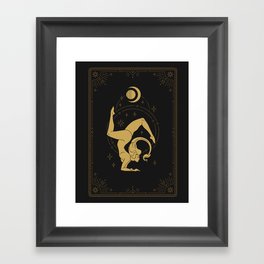 Scorpio Zodiac Sign Tarot Pieces Mermaid Bohemian Art Deco Gold and Black Framed Art Print