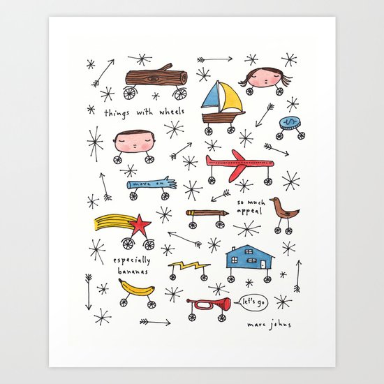 things with wheels Art Print