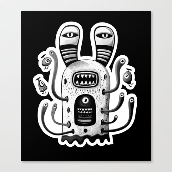 Rabbit Wormed (BW) Canvas Print