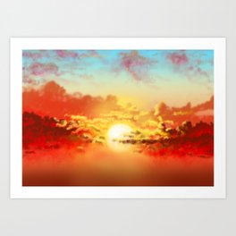Sunset In The Clouds Art Print