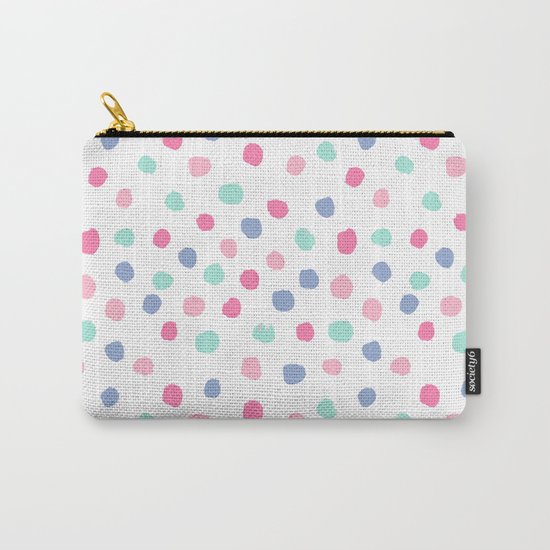 Pastel painted dots pattern minimal mint and pink nursery home decor patterns Carry-All Pouch