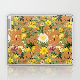 Blooming Garden - Warm Colors Botanical Illustration collage Laptop Skin