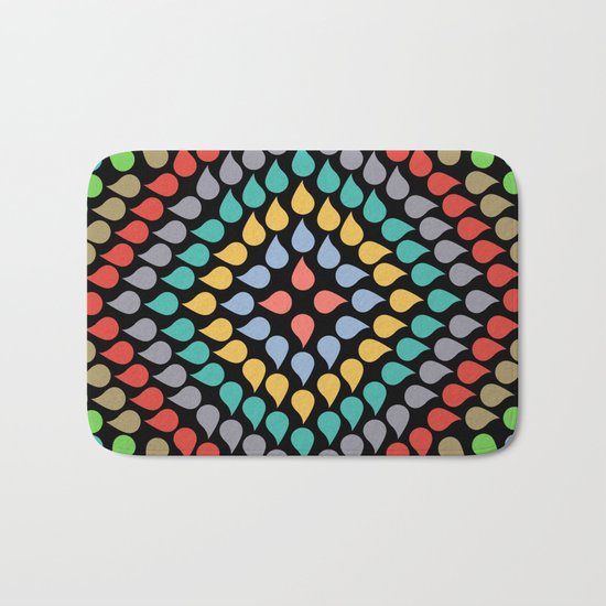 Seamless Colorful Raindrops VI Bath Mat