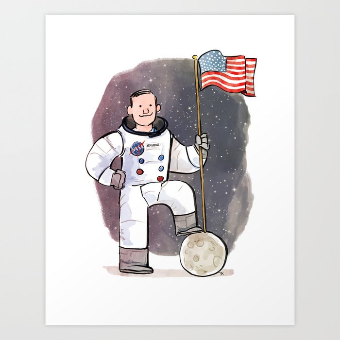 neil armstrong bobblehead drawing