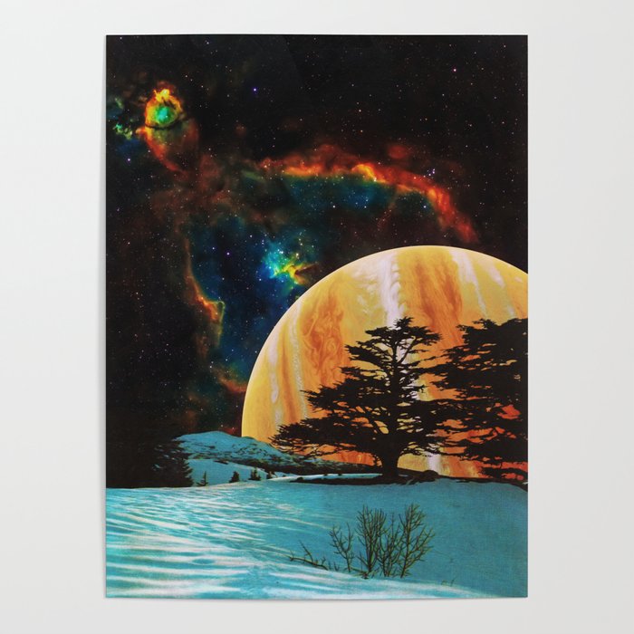 Celestial Sky - Space Collage, Retro Futurism, Sci-Fi Poster