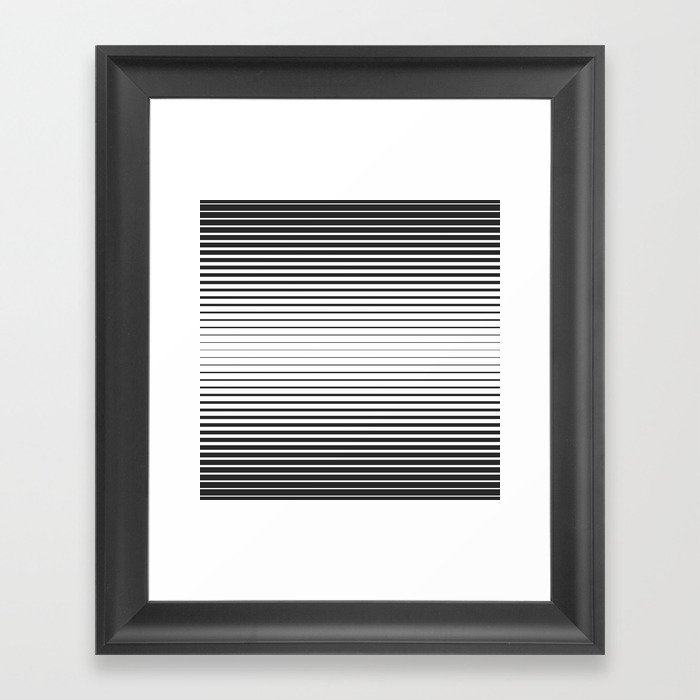 Black lines white lines Framed Art Print
