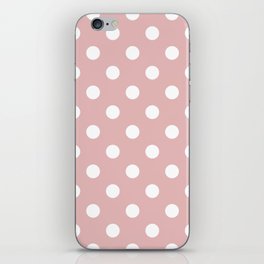 White Dots - rose pink iPhone Skin