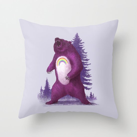 Scare Bear Throw Pillow