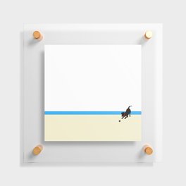 Whimsical Fun Modern Art - Dog Beach Floating Acrylic Print