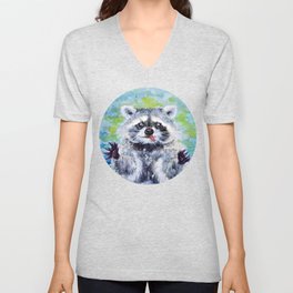 Raccoon V Neck T Shirt