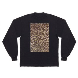 Modern burgundy gold leopard animal print Long Sleeve T-shirt