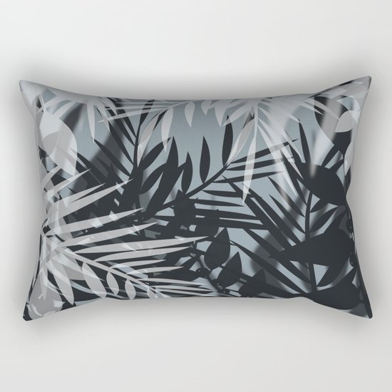 Gray Leaves pattern . Rectangular Pillow
