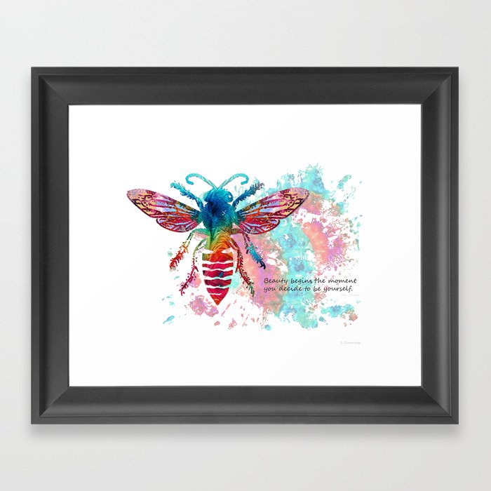Motivational Inspirational Art - Bee Yourself Framed Art Print