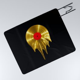 Melting vinyl GOLD / 3D render of gold vinyl record melting Picnic Blanket