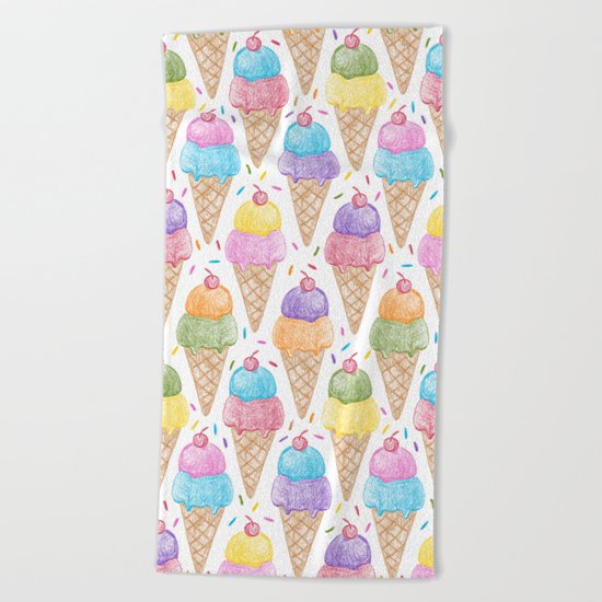Crayon - IceCream Beach Towel