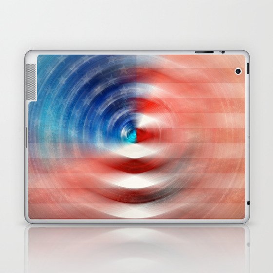 Red White And Blue Hues - Americana US Flag Art Laptop & iPad Skin