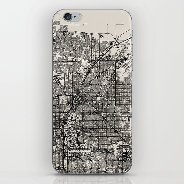 Sunrise Manor USA - Aesthetic City Map - Black and White iPhone Skin
