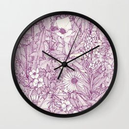 weeds aplenty purple Wall Clock